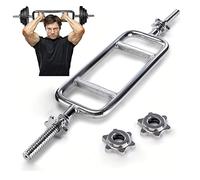 tonchean Barre de musculation 119,4 cm/86,4 cm Barre de triceps EZ Curl Bar pour disques de poids de 5,1 cm/2,5 cm, barre d'haltérophilie avec 2 colliers à ressort pour exercices de fitness à domicile