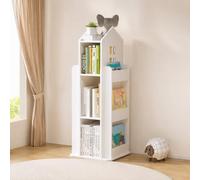 tonchean Bibliothèque rotative à 3 Niveaux pour Enfants - Bibliothèque Haute Blanche - Étagère de Rangement pour Livres, Jeux, Le Bureau, Le Salon, la Salle de Jeux