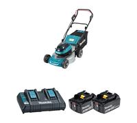 Tondeuse 2x18V 46cm DLM466Z + 2 batteries BL1860B 18V 6 Ah + chargeur double DC18RD MAKITA