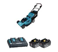 Tondeuse 2x18V auto-tractée 53cm DLM539Z + 2 batteries BL1860B 18V 6 Ah + chargeur double DC18RD MAKITA