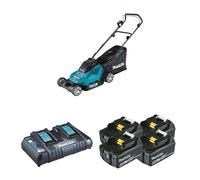 Tondeuse 2x18V DLM432Z + 4 batteries BL1850B 18V 5 Ah + 1 chargeur rapide double DC18RD MAKITA