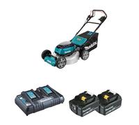 Tondeuse 2x18V DLM532Z auto-tractée 53cm + 2 batteries BL1850B 18V 5 Ah + 1 chargeur rapide double DC18RD MAKITA