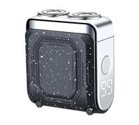 Tondeuse à Barbe Électrique | Format Voyage avec Charge USB et Système à Double Anneau | Appareil de Rasage Facial avec Affichage Numérique pour Utilisation en Voiture, Dortoir, Entreprises, Voyage