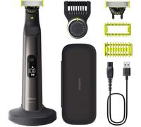 Philips OneBlade Pro 360 Authentique Visage + Corps - Tondeuse à barbe électrique, rasoir et tondeuse, 1 lame 360, 1 sabot avec 14 hauteurs de coupe, 1 kit Corps, 1 socle de charge, QP6652/30