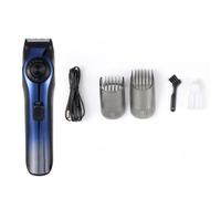 Tondeuse à Barbe Électrique USB Rechargeable en Acier Inoxydable Bleue