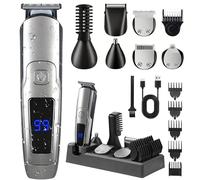 Tondeuse à barbe pour homme, 20 réglages de longueur, rasoir électrique étanche pour homme, tondeuse à cheveux, tondeuse à poils de nez, tondeuse à cheveux sans fil, kit de toilettage tout-en-un