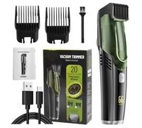 Tondeuse à barbe pour homme - Clipper sous vide imperméable avec 2 peignes | Caste à cheveux faciale rechargeable, outil de préparation portable pour moustache, branches, barbe, utilisation à la
