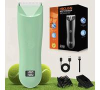 Tondeuse à barbe pour homme rasoir homme rasoir barbe Shaper aisselles poitrine tondeuse à cheveux professionnel LED affichage ré-batterie Green