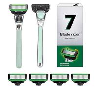 Tondeuse à Barbe pour s - Outil de Rasage Manuel Réutilisable à 7 Couches | Tondeuse et Rasoir pour la Barbe et les Poils Corporels | pour Usage Quotidien Voyage Mari Père Noël Anniversaire Saint-Vale