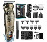Tondeuse à barbe professionnelle pour homme, rasoir électrique, tondeuse à barbe avec 9 peignes et affichage LED, tondeuse à barbe, coiffeur, rasoir, kit d'entretien pour homme (B)