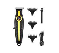 Tondeuse à barbe professionnelle pour homme, utilisation en salon de coiffure, tondeuse à cheveux sans fil avec affichage LED et 3 peignes de guidage, rasoir électrique, tête à huile sculptée