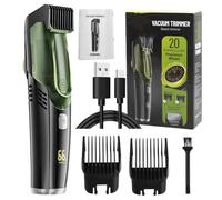 Tondeuse à barbe sous vide pour homme - Tondeuse à barbe, tondeuse à aspiration, rasoir résistant à l'eau IPX6, rasoir rechargeable avec deux peignes, moustache, pattes et poils du visage, instrument