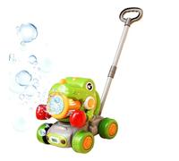 Tondeuse à bulles pour : machine à souffler à bulles pour extérieur de dinosaure de 45 x 16,5 x 14 cm, fabricant automatique de bulles à pousser avec poignée facile à prendre en main et roues
