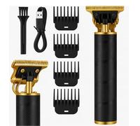 Tondeuse à cheveux à barbe pour homme, ensemble de tondeuse électrique sans fil rechargeable pour barbiers et maison, kit de coupe de cheveux USB zéro espace, cadeau pour homme (noir)