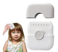 Tondeuse à cheveux à pointes fourchues pour femme 2 en 1, mini brosse cheveux portable et mignonne, bouton amovible anti-poussière réglable en acier inoxydable, gris, décoration extérieure