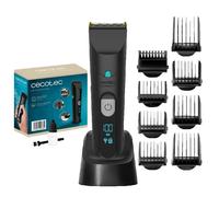 Cecotec Bamba PrecisionCare Wet &Dry Tondeuse à cheveux au lithium, autonomie 120 min, lames en acier inoxydable avec revêtement en titane, IPX6, mode câble, comprend 8 peignes