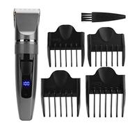 Tondeuse à cheveux électrique avec revêtement en céramique Ti, 5 réglages, affichage numérique de l'état de la batterie, 4 sabots inclus - pour une utilisation à domicile