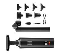 Tondeuse à cheveux électrique multifonctionnelle 5 en 1 avec tête rotative, écran LCD de type C, charges rapides et étanchéité IPX6, pour hommes et femmes, tondeuse corporelle intégrée