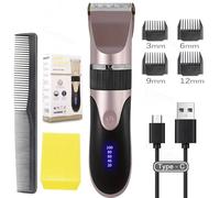 Tondeuse à cheveux électrique pour homme,avec peigne limite,lame en céramique pour coupe de cheveux,barbier,batterie au Lithium 1200 mAh Diamond Pink