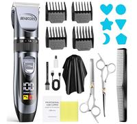 Tondeuse à cheveux et barbe pour homme Kit de toilettage professionnel tout-en-un pour la maison, rechargeable, filaire et sans fil avec écran LED pour soins des cheveux et du corps, pratique à la