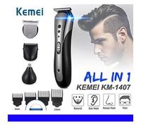 Tondeuse à cheveux et barbe sans fil Kemei - Imperméable - 4 peignes de guide inclus