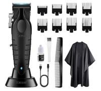 KEMEI 2296 Tondeuse à cheveux professionnelle sans fil, rechargeable USB, jusqu'à 350 min d'utilisation, 8 peignes de guidage