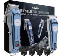 Tondeuse à cheveux, pour hommes, Kit d'entretien polyvalent, Longue durée de vie de la batterie, Bleu