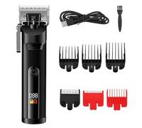 Tondeuse à cheveux professionnelle pour homme sans fil et filaire - Ensemble tondeuse et tondeuse de barbier rechargeable pour coupes de cheveux à domicile, kit de toilettage avec 6 peignes de guidage