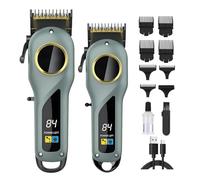 Tondeuse à cheveux professionnelle pour homme sans fil et filaire - Ensemble tondeuse et tondeuse de barbier rechargeable pour coupes de cheveux à domicile, kit de toilettage avec 7 peignes de guidage