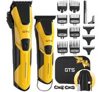 Tondeuse à cheveux professionnelle pour homme, tondeuse de barbier professionnelle et tondeuse à cheveux sans fil pour barbier, kit de coupe de cheveux jaune délavé