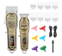Tondeuse à cheveux professionnelle pour homme - Tondeuse électrique sans fil 7500 tr/min avec longue durée de vie, 14 peignes de guidage, kit de coupe de cheveux rechargeable par USB pour un usage