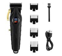 Tondeuse à cheveux professionnelle pour homme, tondeuse électrique sans fil pour barbier, kit de coupe de cheveux décoloré avec affichage Gbrowse- et 4 peignes de guidage