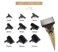 Tondeuse à cheveux professionnelle T9 1/2/3/6/9/12mm, peigne limite, protections universelles, Guide de coupe de cheveux pour coiffeur, accessoires de barbier 6-12