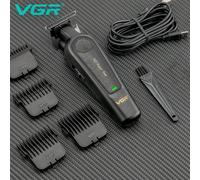 Tondeuse à cheveux sans fil VGR, vitesses réglables, coupe-cheveux électrique à affichage numérique, portable, rechargeable USB, finition pour la coupe de cheveux des hommes V-995 noir (avec boîte),No