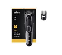Braun tondeuse à cheveux series 5, + 2 outils pour créer son style, lame affûtée et inusable, 9 longueurs, hc5510, noir Black