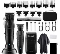 Tondeuse à Cheveux - ZIG-ZAG TERRITOIRES - Professionnelle - Sans Fil - Lames en Acier - Noir