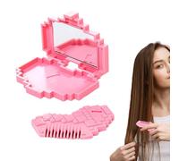 Tondeuse à fourches pour cheveux - Ciseaux à frange avec brosse et miroir - Tondeuse en forme de cœur pour pointes mortes - Pour soins à la maison, en déplacement, en voyage, au quotidien