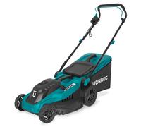 VONROC Tondeuse à Gazon VONROC - 1600W - Largeur de Coupe 38 cm - Cinq hauteurs de Coupe réglables : 25/40/50/60/70 mm - Bac de ramassage 42L Inclus