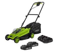 Tondeuse à gazon 20V + 2 Batteries lithium 3.0Ah + Chargeur double Gazon 300m2 - Bac 30L VITO