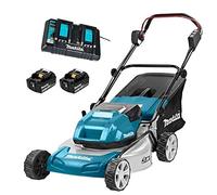 Makita DLM460PT2 tondeuse à gazon Marcher derrière un tracteur tondeuse Batterie Noir, Bleu, Gris