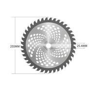 Tondeuse à gazon 40 dents 60 dents 80 dents 255mm en acier Compatible avec tondeuse à gazon tondeuse à mauvaises herbes de jardin(40T)