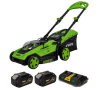 VITO - Tondeuse à gazon 40V -2 Batteries lithium 4.0Ah Chargeur Double Moteur Brushless 600m2
