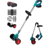 Tondeuse à gazon à 2 roues sans actionnement, batterie tondeuse électrique, 1500 W Tondeuse manuelle Push avec 3 lames pour jardin