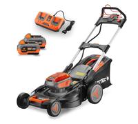 FUXTEC Tondeuse à Gazon sans Fil 40V (2x20V) E2RM51 Autotractée, Mulching et Éjection latérale - Set Batteries 2x4Ah et Chargeur - Largeur De Coupe 51cm, 50L, Hauteur De Coupe 30-90mm
