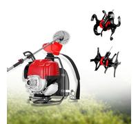 Tondeuse à Gazon à Dos 4 Temps avec Têtes Interchangeables : Coupe-Bordures, Débroussailleuse Et Motobineuse, 35.8CC 1.4CV Outils de Jardinage pour Complet Jardin Et Ferme