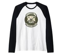 Tondeuse à Gazon Amusante avec Inscription « I Came I Mowed I Kicked Grass » Manche Raglan