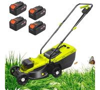 Tondeuse à Gazon Autotractée Sans Fil, Tondeuse à Gazon électrique Sans Balais 40 V Avec Hauteur De Coupe à 3 Positions (30 Mm/50 Mm/70 Mm), Tondeuse Poussée Pour Jardin, Cour Et Ferme,Battery*4