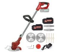Tondeuse à gazon, Débroussailleuse électrique sans fil 36Tv avec 3 types de lames désherbeur coupe-herbe pelouse jardin élagage/coupe(2 Battery)