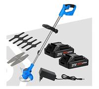 Tondeuse à Gazon électrique 20V Li-ION Batterie Coupe-Herbe sans Fil 12in dégagement Automatique Coupe-chaîne élagage Outils de Jardin pour découper(21V-Blade-Set2)