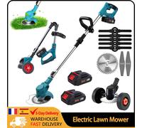 Tondeuse à gazon électrique 21V, autotractée, sans fil, coupe-herbe réglable, outil de désherbage pour batterie Makita Includes 2 batteries